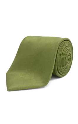 Poly dupion stropdas in groen