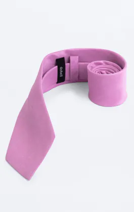 Poly dupion stropdas in roze