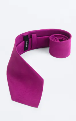 Paars poly dupion stropdas