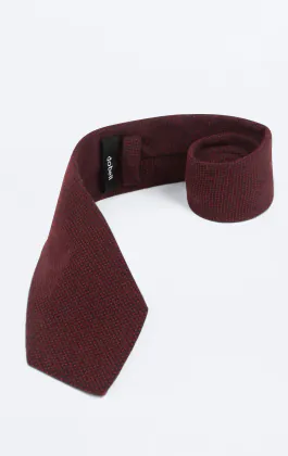 Bordeaux rood geweven stropdas