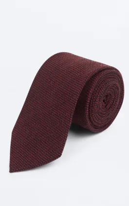 Bordeaux rood geweven stropdas