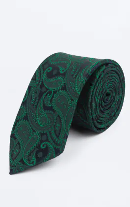 Groene paisley stropdas