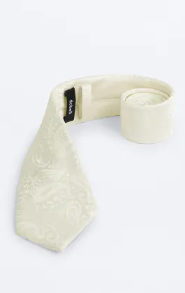 Crèmekleurige paisley stropdas