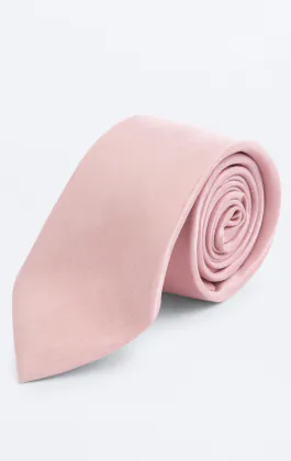 Licht roze stropdas van dupion stof