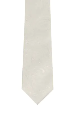 Jongens parelkleurige paisley stropdas