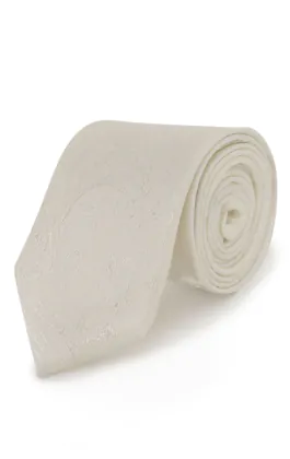 Jongens parelkleurige paisley stropdas