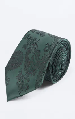 Racing groen paisley stropdas