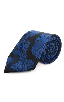 Blauw victoriaans jacquard stropdas