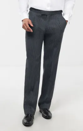 Zwart & grijs gestreepte pantalon