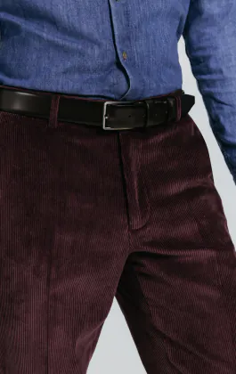 Bordeaux rood corduroy broek