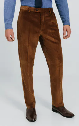 Mid-bruin corduroy broek