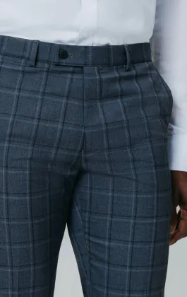 Blauw gewaagd geruit broek
