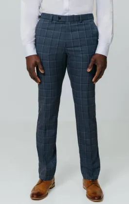 Blauw gewaagd geruit broek