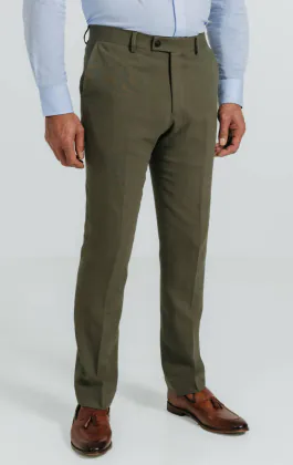 Groene linnen twill broek