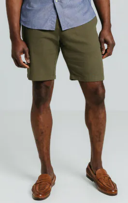 Groene linnen twill korte broek