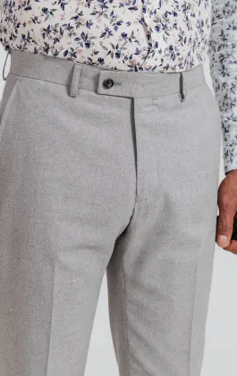Lichtgrijze linnen broek