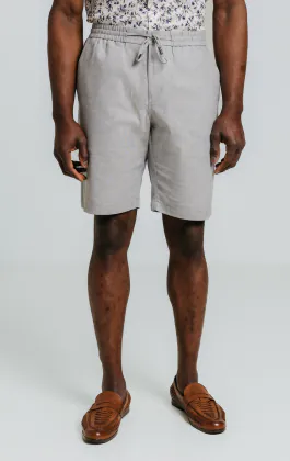 Lichtgrijze linnen korte broek