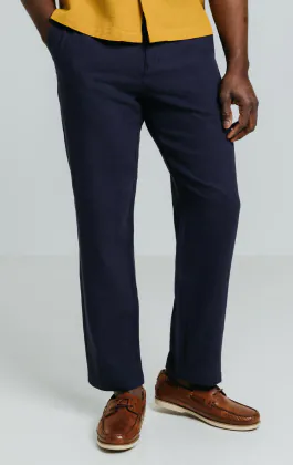 Navy linnen twill broek