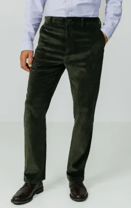 Groene corduroy casual broek