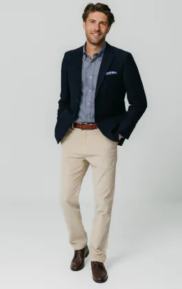 Beige corduroy casual broek