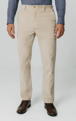 Beige corduroy casual broek
