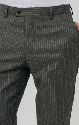 Antraciet krijtstreep broek
