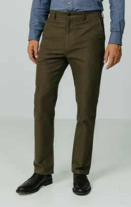 Olijf moleskin broek
