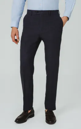 Marineblauw puur linnen broek