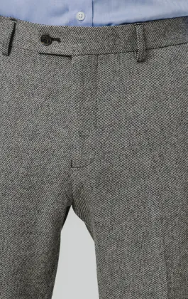 Grijze twill tweed broek
