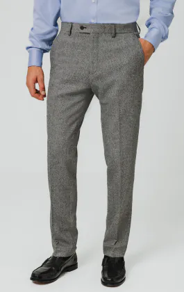 Grijze twill tweed broek