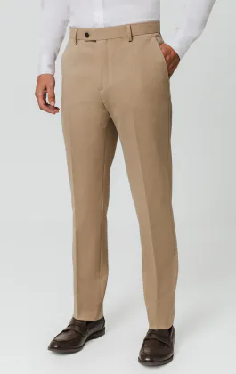 Camel bruine krijtstreep broek