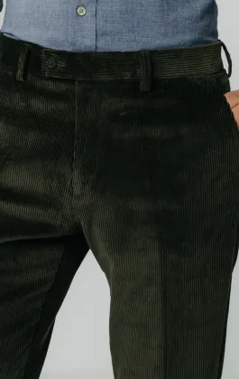 Groen corduroy broek