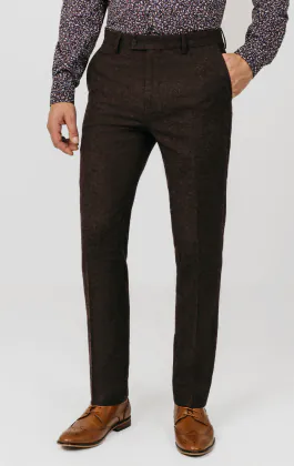 Bordeaux rode donegal tweed broek