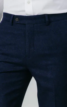 Dobel navy Donegal Tweed pantalon