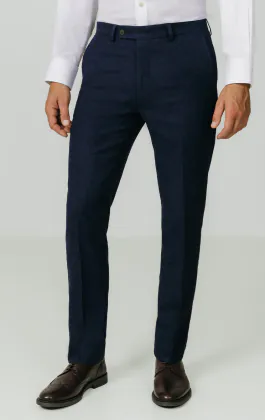 Dobel navy Donegal Tweed pantalon