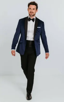 zwart slim fit fluwelen smoking jas