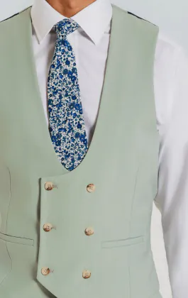 Lichtgroen double breasted gilet