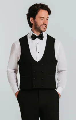 Zwart double breasted smoking gilet