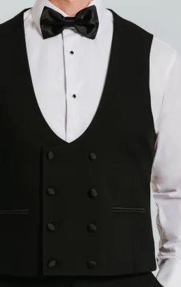 Zwart double breasted smoking gilet