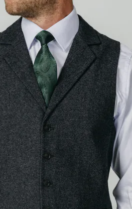 Grijs donegal tweed gilet with notch revers
