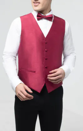 Bordeauxrood poly dupion gilet 