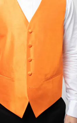 Oranje poly dupion gilet 