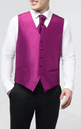 Paars poly dupion gilet