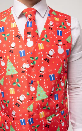 'Festive Fun' rood kerst gilet