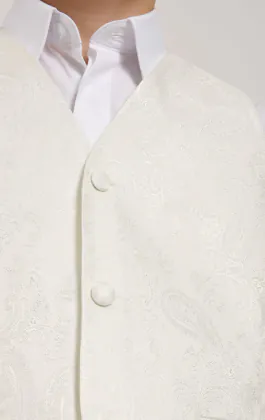 Jongens parelkleurige paisley gilet