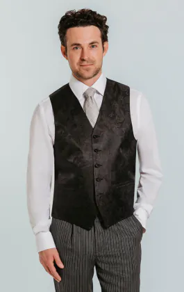 Zwart paisley gilet