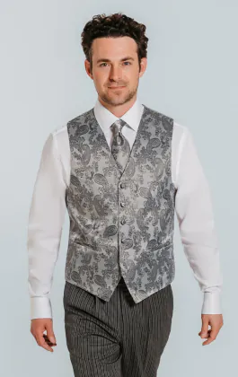 Grijs paisley gilet