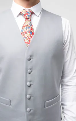 Luxe 100% wollen grijze traditionele enkelknoops gilet