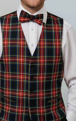 Navy tartan ruit gilet