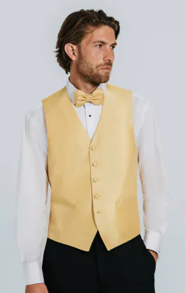 Donker goud poly dupion gilet